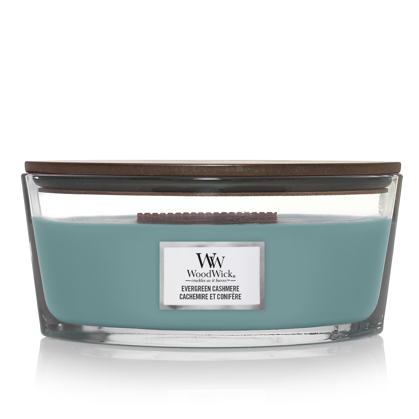 WoodWick Heartwick Flame Ellipse Evergreen Cashmere