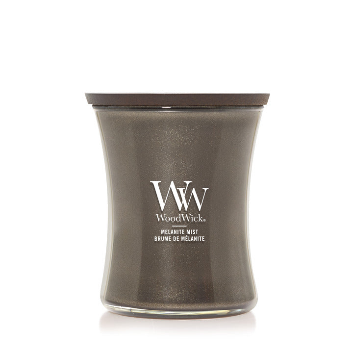 WoodWick Precious Metals Medium Candle – Melanite Mist Gunmetal