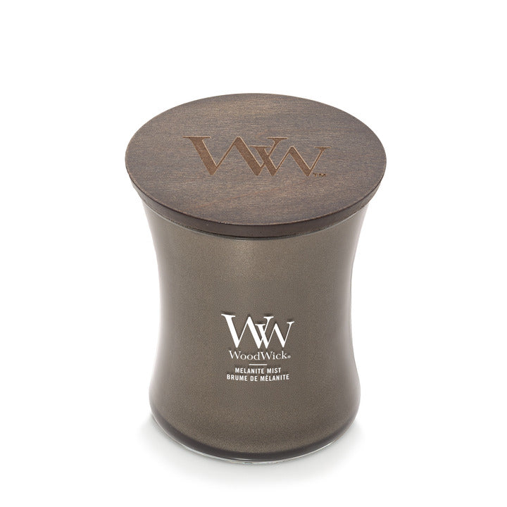 WoodWick Precious Metals Medium Candle – Melanite Mist Gunmetal