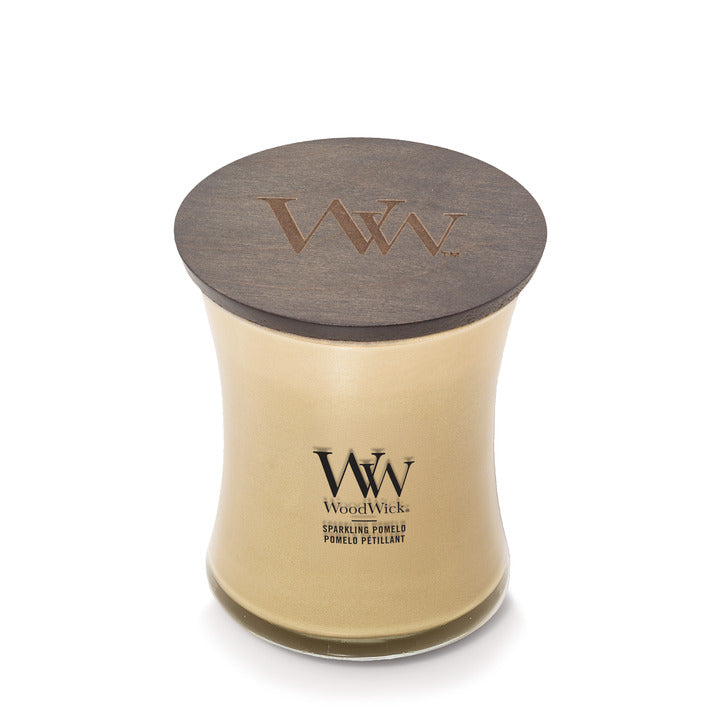 WoodWick Precious Metals Medium Candle – Sparkling Pomelo Champagne