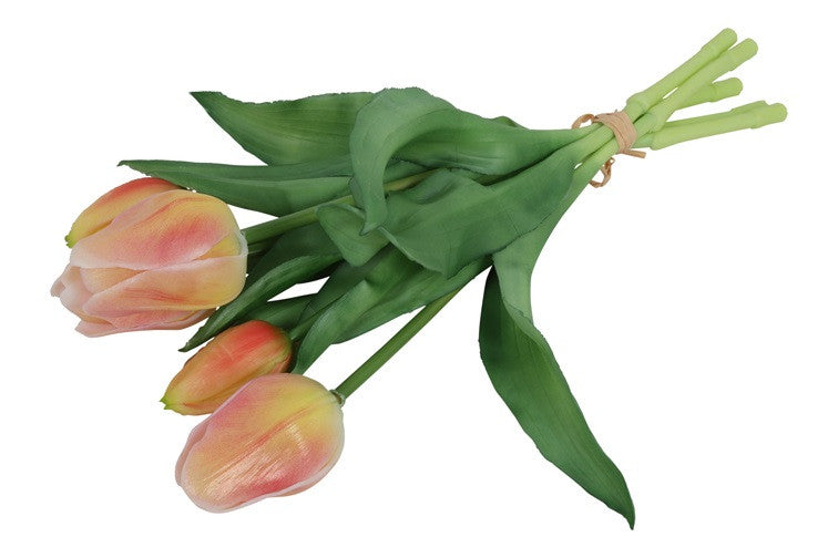 Kunst boeket Tulp zalm/geel