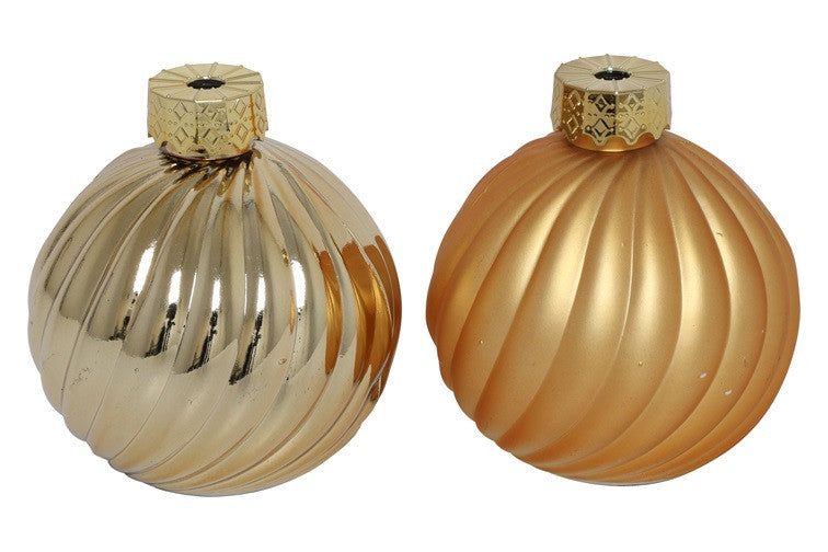 Kerstbalset Stripe Goud Ø10 cm