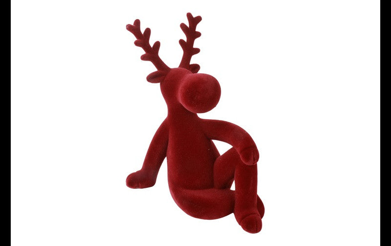 Decoratief rendier Adrian Velvet - rood
