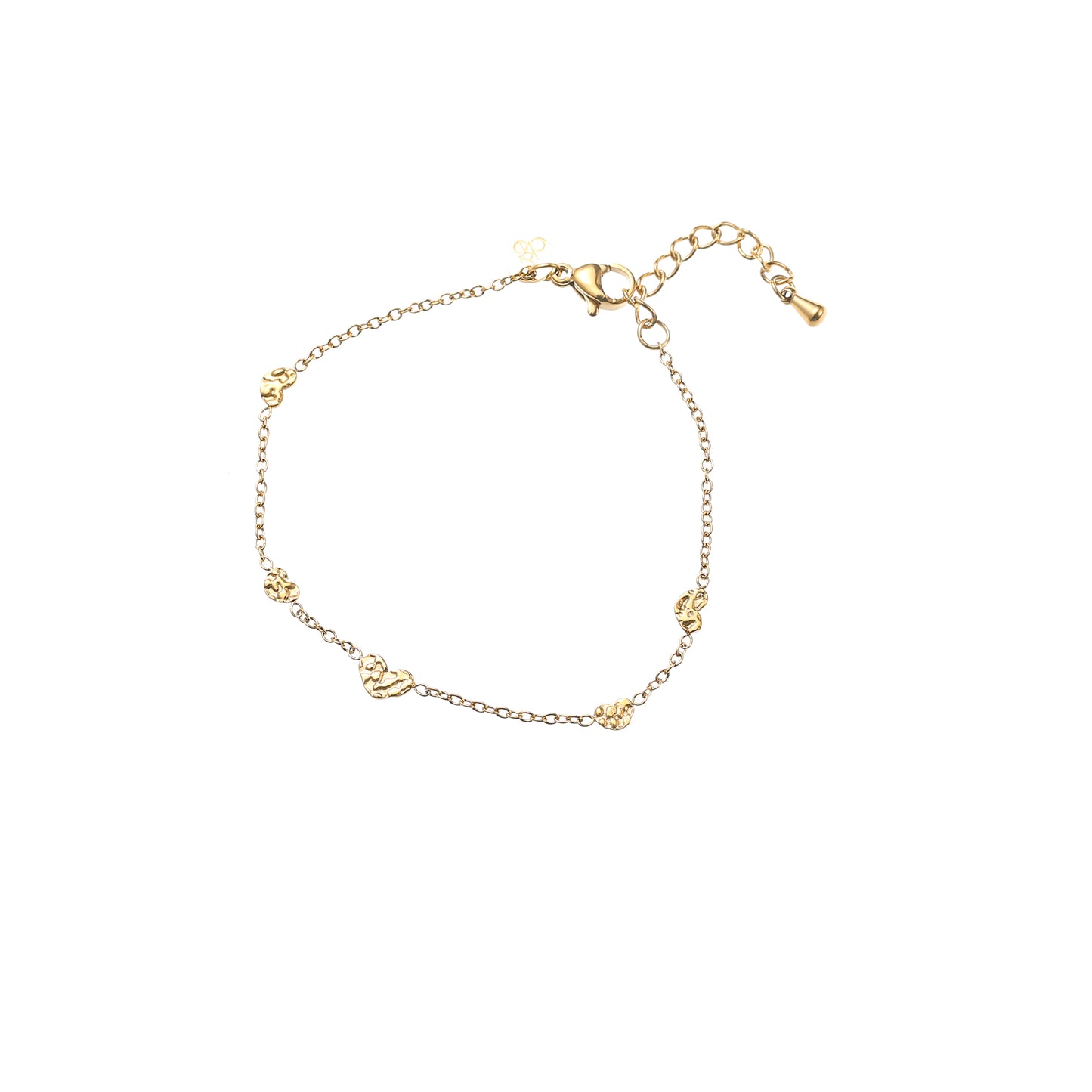 Textured Hearts Bracelet - 14K