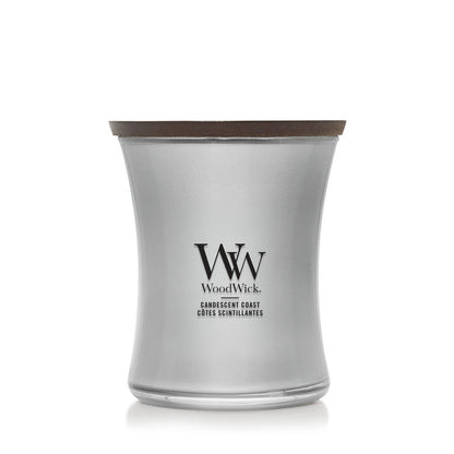 WoodWick Precious Metals Medium Candle – Candescent Coast Silver