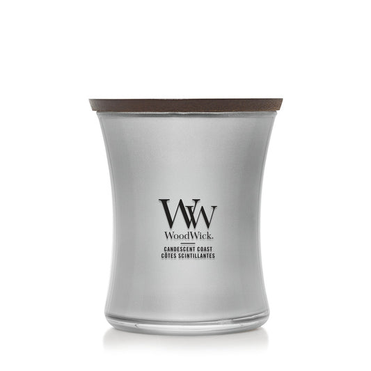 WoodWick Precious Metals Medium Candle – Candescent Coast Silver