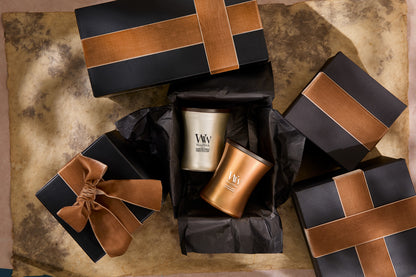 WoodWick Precious Metals Medium Candle – Sparkling Pomelo Champagne