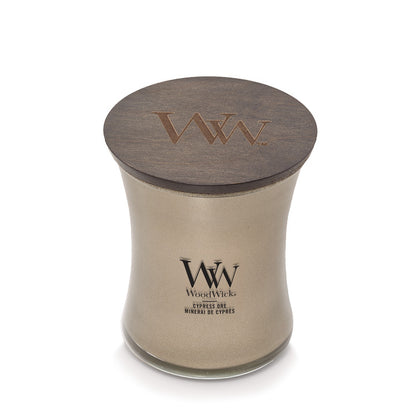 WoodWick Precious Metals Medium Candle – Cypress Ore Warm Nickel