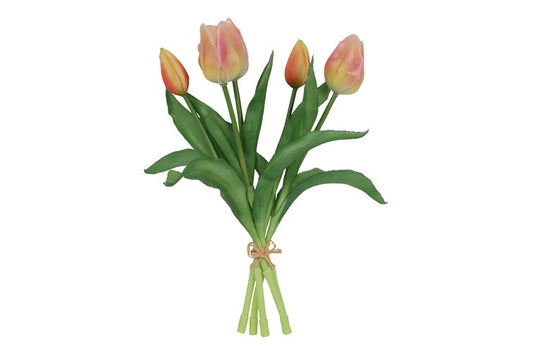 Kunst boeket Tulp zalm/geel