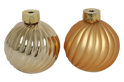 Kerstbalset Stripe Goud Ø10 cm