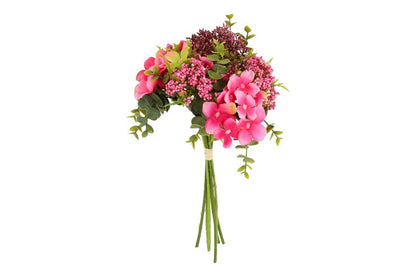 Kunst boeket Hydrangea/achillea lila