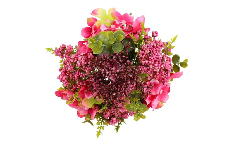Kunst boeket Hydrangea/achillea lila