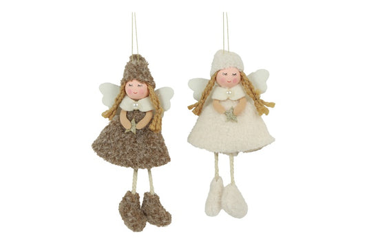 Decoratieve engel Jaycee - bruin