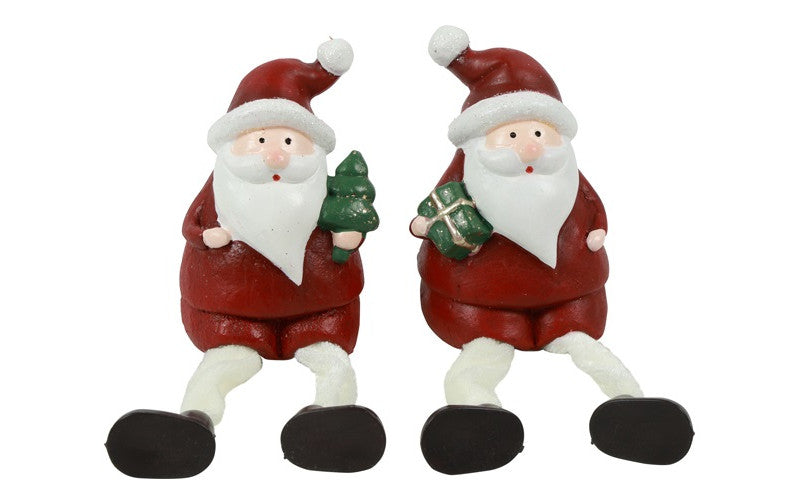 Decoratieve kerstman met bungelbenen - rood