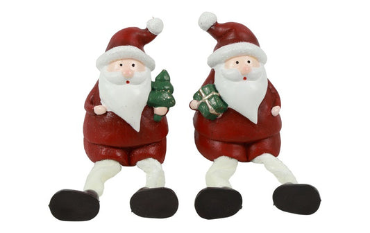 Decoratieve kerstman met bungelbenen - rood