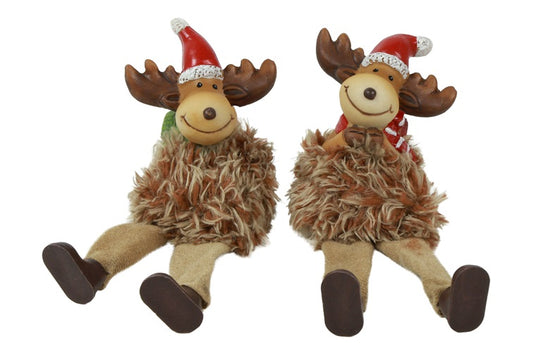 Decoratiehert Adamo met bungelbenen - bruin