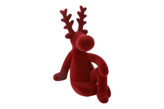 Decoratief rendier Adrian Velvet - rood