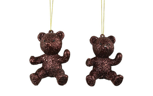 Decoratieberen Adona - donkerbruin - set van 2