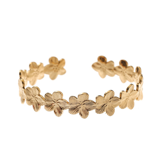 Flowers Bangle - 14K